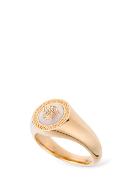 versace medusa mother of pearl ring women|ring female medusa.